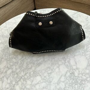 Alexander McQueen Black Leather Manta Clutch NWT
